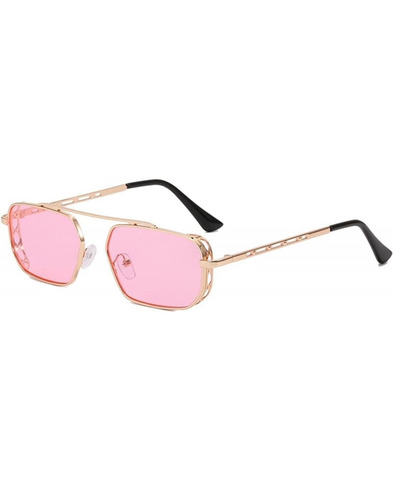 Metal Square Large Frame Men and Women Hip-hop Prom Party Decorative Sunglasses (Color : C, Size : 1) 1 E $13.57 Designer