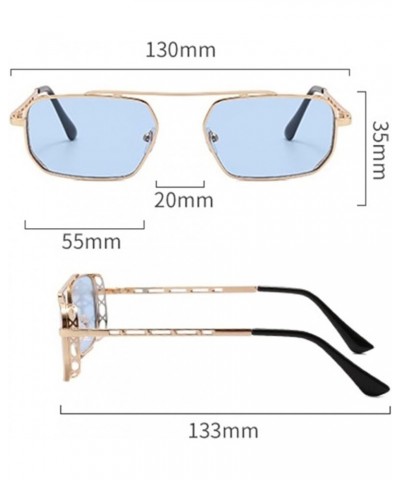 Metal Square Large Frame Men and Women Hip-hop Prom Party Decorative Sunglasses (Color : C, Size : 1) 1 E $13.57 Designer