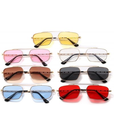 Metal Square Large Frame Men and Women Hip-hop Prom Party Decorative Sunglasses (Color : C, Size : 1) 1 E $13.57 Designer