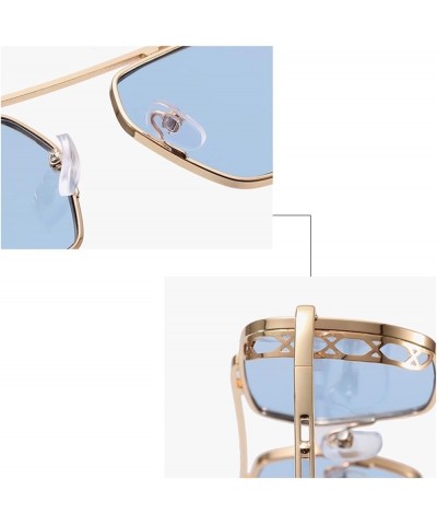 Metal Square Large Frame Men and Women Hip-hop Prom Party Decorative Sunglasses (Color : C, Size : 1) 1 E $13.57 Designer