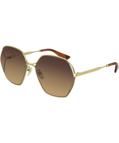 GG818SA Square Sunglasses for Women + BUNDLE with Designer iWear Eyewear Kit Gold / Brown $142.12 Aviator