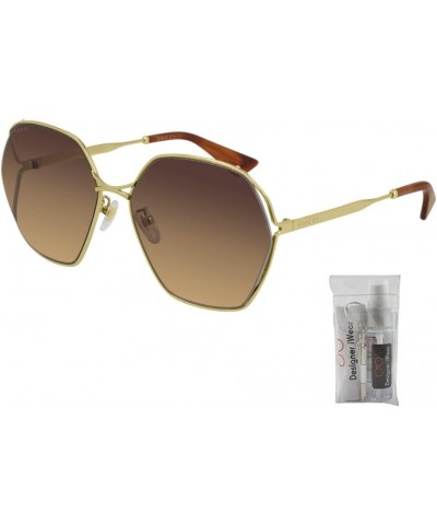 GG818SA Square Sunglasses for Women + BUNDLE with Designer iWear Eyewear Kit Gold / Brown $142.12 Aviator