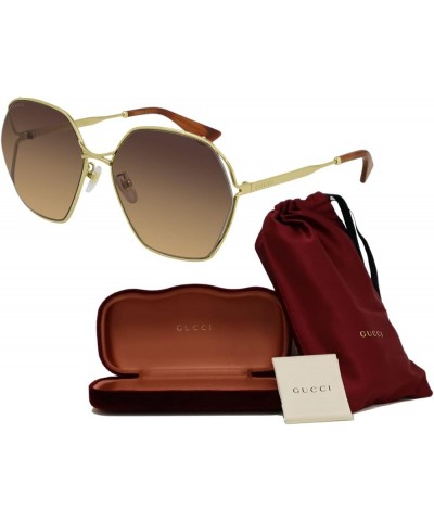 GG818SA Square Sunglasses for Women + BUNDLE with Designer iWear Eyewear Kit Gold / Brown $142.12 Aviator