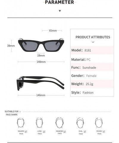 Retro Small Frame Cat Eye Men's and Women's Sunglasses (Color : G, Size : Medium) Medium B $18.20 Designer