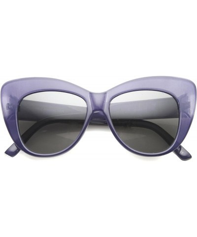 Women's Bold Oversize Frame Wide Temple Cat Eye Sunglasses 52mm Blue / Mirror $9.27 Cat Eye