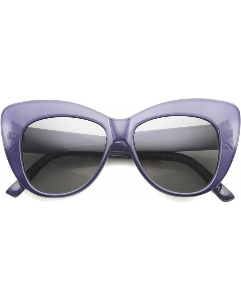 Women's Bold Oversize Frame Wide Temple Cat Eye Sunglasses 52mm Blue / Mirror $9.27 Cat Eye