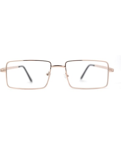 Squared Rectangle Dad Style Metal Rim Eye Glasses Rose Gold $9.87 Rectangular