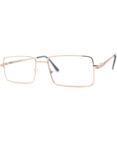 Squared Rectangle Dad Style Metal Rim Eye Glasses Rose Gold $9.87 Rectangular