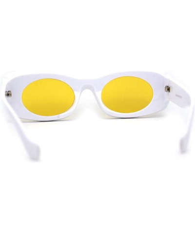 Womens Unique Concave Thick Mod Plastic Sunglasses Black Yellow $9.87 Oval