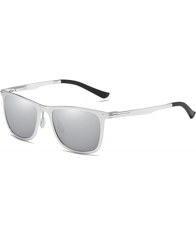 Classic Aviator Sunglasses Polarized Al-Mg alloy Driving Sunglasses 100% UV Blocking Silver Silver $19.98 Aviator