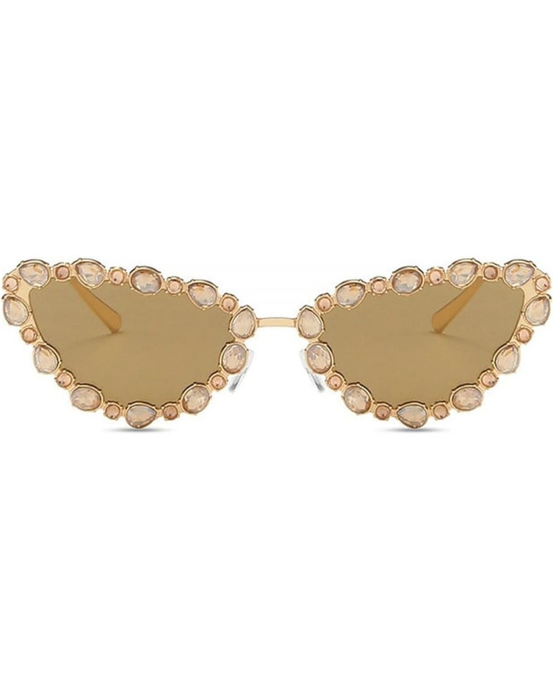 Shiny Retro Cat Eyes Rhinestone Sunglasses Women 2023 Luxury Design Sun Glasses Eyewear UV400 Diamond Vintage Shades Light Te...