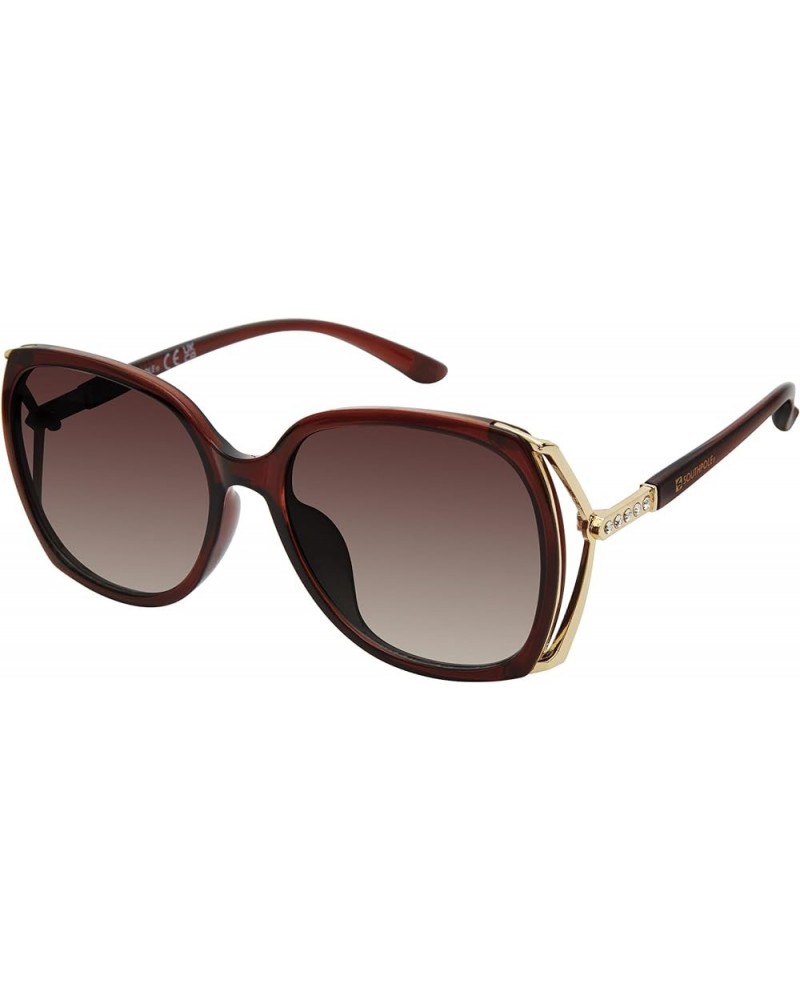 Women's 1092sp Glamorous Bling Uv400 Protective Square Sunglasses. Cool Gifts for Her, 57 Mm Brown $13.62 Square