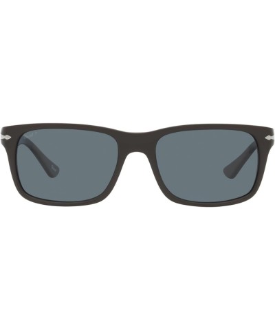 PO3048S Rectangular Sunglasses Solid Brown/Dark Blue Polarized $130.79 Rectangular