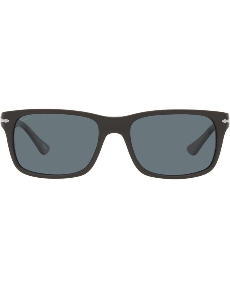 PO3048S Rectangular Sunglasses Solid Brown/Dark Blue Polarized $130.79 Rectangular