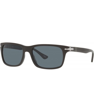 PO3048S Rectangular Sunglasses Solid Brown/Dark Blue Polarized $130.79 Rectangular