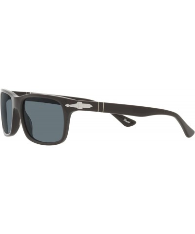 PO3048S Rectangular Sunglasses Solid Brown/Dark Blue Polarized $130.79 Rectangular