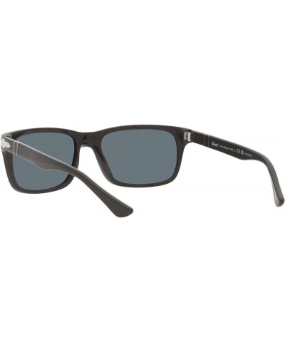 PO3048S Rectangular Sunglasses Solid Brown/Dark Blue Polarized $130.79 Rectangular