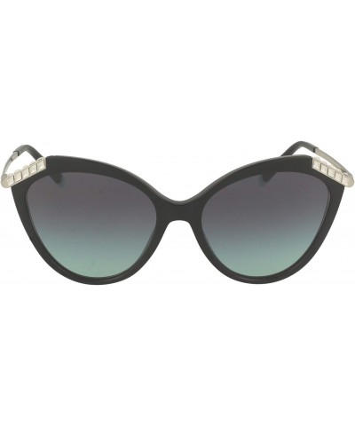 Woman Sunglasses Black Frame, Tiffany Blue Gradient Lenses, 55MM $73.78 Cat Eye