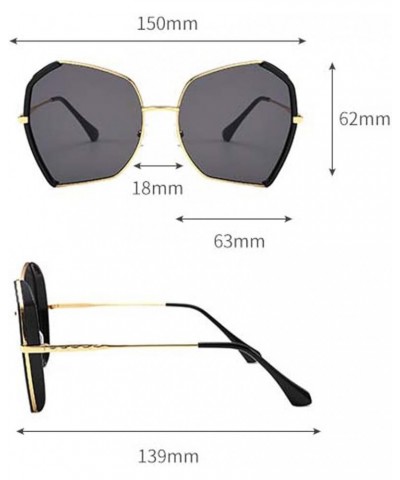 Retro Big Frame Women's Sunglasses, Men's Street Shooting Vacation Internet Celebrity Live Streaming Glasses (Color : A, Size...