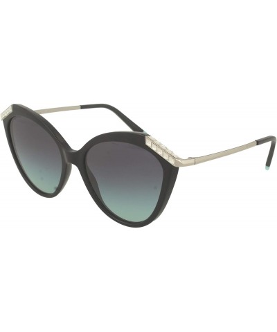 Woman Sunglasses Black Frame, Tiffany Blue Gradient Lenses, 55MM $73.78 Cat Eye