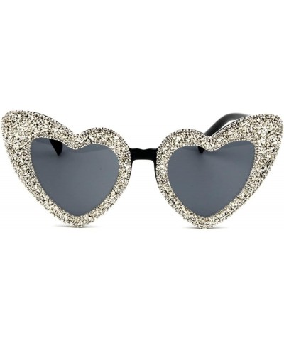 Heart Shaped Sunglasses for Women Retro Vintage Bling Rhinestone Sunglasses Bride Bridesmaid Glasses Wedding White $9.87 Desi...