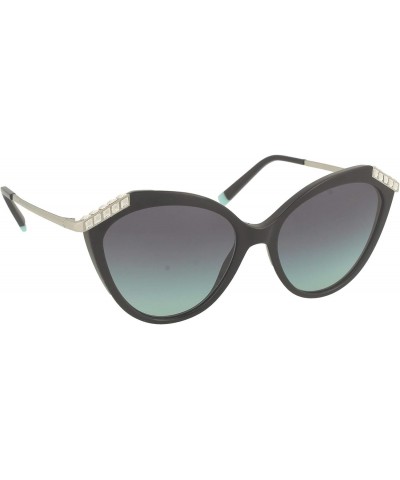 Woman Sunglasses Black Frame, Tiffany Blue Gradient Lenses, 55MM $73.78 Cat Eye