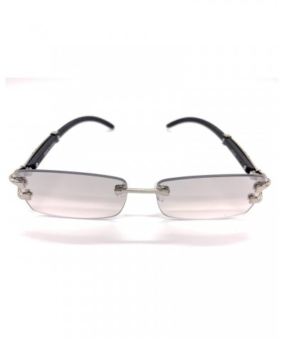 Executive Rimless Silver Black frame Eyeglasses / Sunglasses $12.36 Rimless