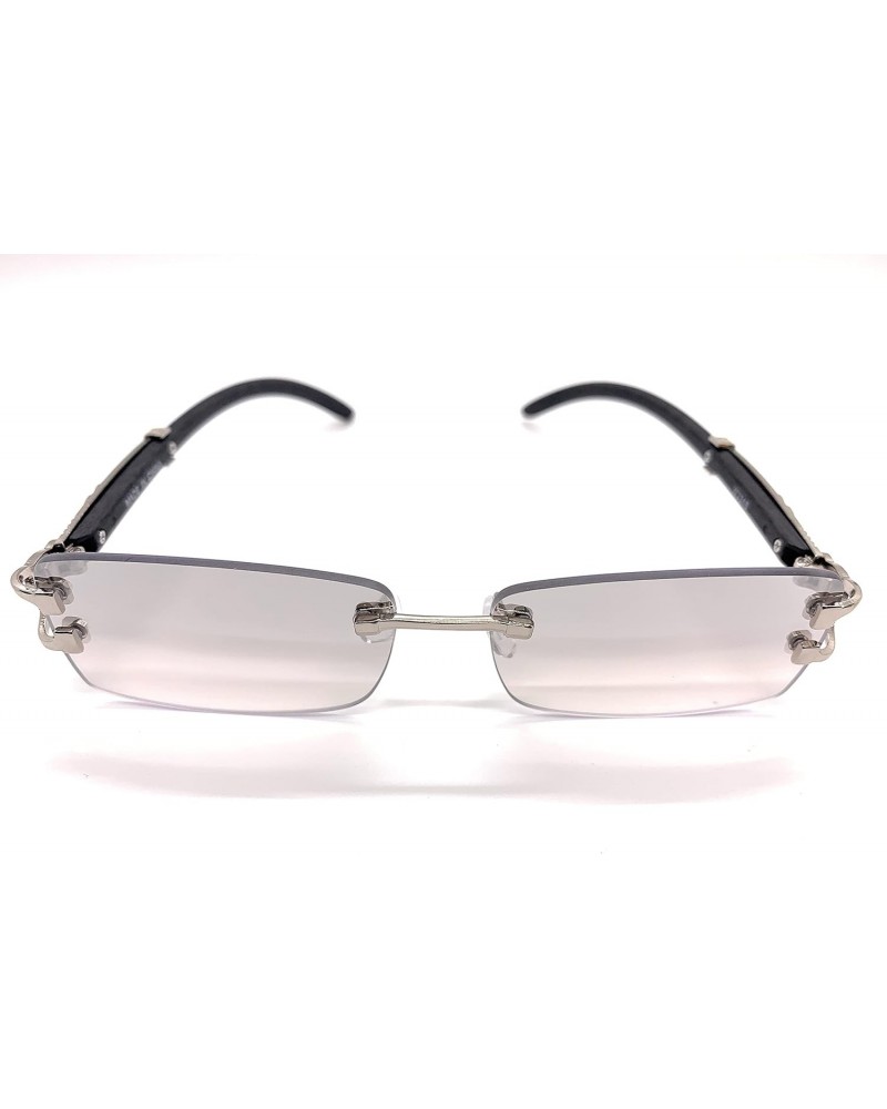 Executive Rimless Silver Black frame Eyeglasses / Sunglasses $12.36 Rimless