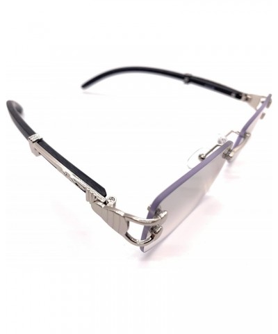 Executive Rimless Silver Black frame Eyeglasses / Sunglasses $12.36 Rimless