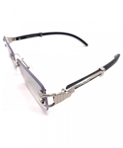 Executive Rimless Silver Black frame Eyeglasses / Sunglasses $12.36 Rimless