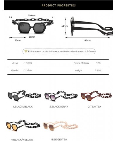 Chain Men and Women Fashion Glasses Outdoor Vacation Sunshade Party Decoration (Color : A, Size : Medium) Medium A $17.98 Des...