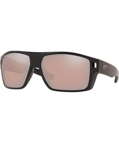 mens Diego Rectangular Sunglasses Matte Black/Copper Silver Mirrored Polarized-580g $74.22 Rectangular