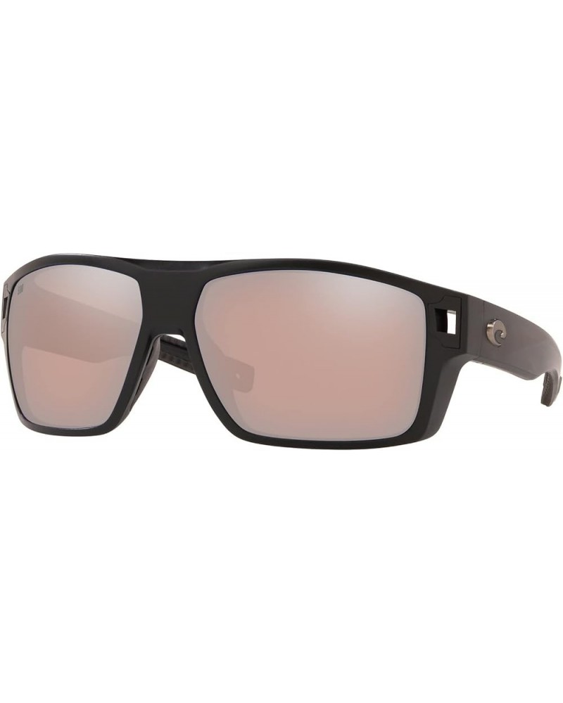 mens Diego Rectangular Sunglasses Matte Black/Copper Silver Mirrored Polarized-580g $74.22 Rectangular