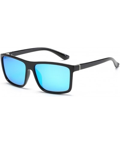 625 Plastic Sport Square Polarized Sunglasses Black+blue $13.49 Square