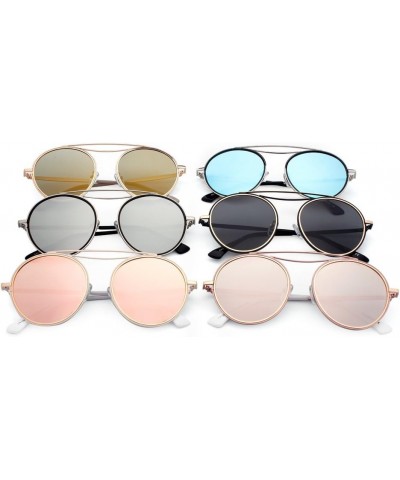 Fashion Designer Mirrored Polarized Round Sunglasses Fashion Eyewear Gold/Rose $19.24 Round