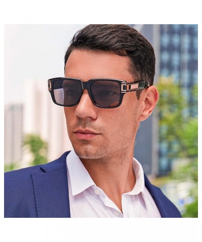 Retro Big Square Sunglasses Men's Outdoor Vacation Beach Decorative Glasses (Color : B, Size : Medium) Medium G $21.79 Square