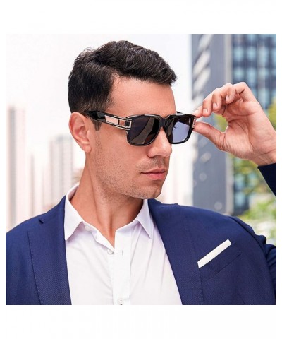 Retro Big Square Sunglasses Men's Outdoor Vacation Beach Decorative Glasses (Color : B, Size : Medium) Medium G $21.79 Square