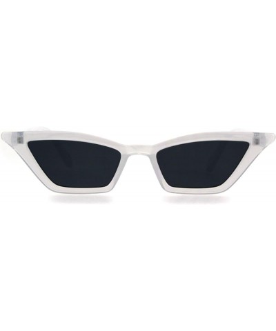 Womens Mod Plastic Narrow Cat Eye Sunglasses White Black $7.48 Cat Eye