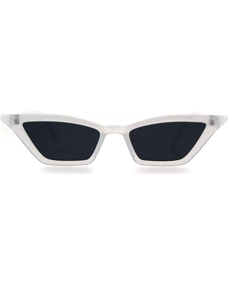 Womens Mod Plastic Narrow Cat Eye Sunglasses White Black $7.48 Cat Eye