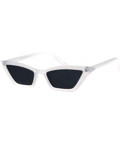 Womens Mod Plastic Narrow Cat Eye Sunglasses White Black $7.48 Cat Eye