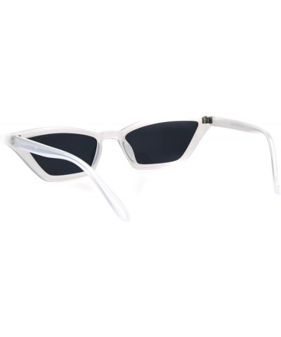 Womens Mod Plastic Narrow Cat Eye Sunglasses White Black $7.48 Cat Eye