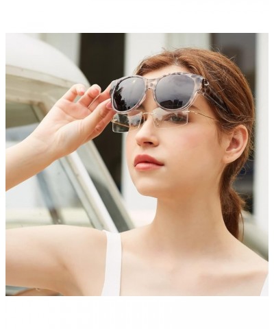 Polarized Sunglasses Fit Over Glasses, Sunglasses for Women to Go Over Glasses UV Protection Lightweight L Grey Leopard $13.7...