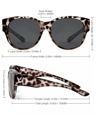 Polarized Sunglasses Fit Over Glasses, Sunglasses for Women to Go Over Glasses UV Protection Lightweight L Grey Leopard $13.7...