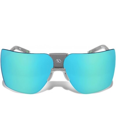 Classic Shield Sunglasses For Men Matte Gunmetal/Turquoise $41.58 Shield