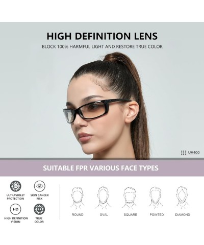 Y2k Sunglasses for Women Men Wrap Around Trendy UV Protection Sunglasses AM044 Black/Grey $6.88 Square