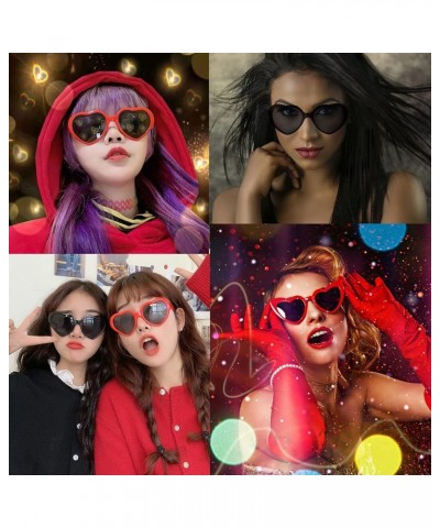 Heart Sunglasses -See Hearts!- Heart Effect Diffraction Glasses EDM Festival Light Changing Sunglasses for Women Men Black $6...