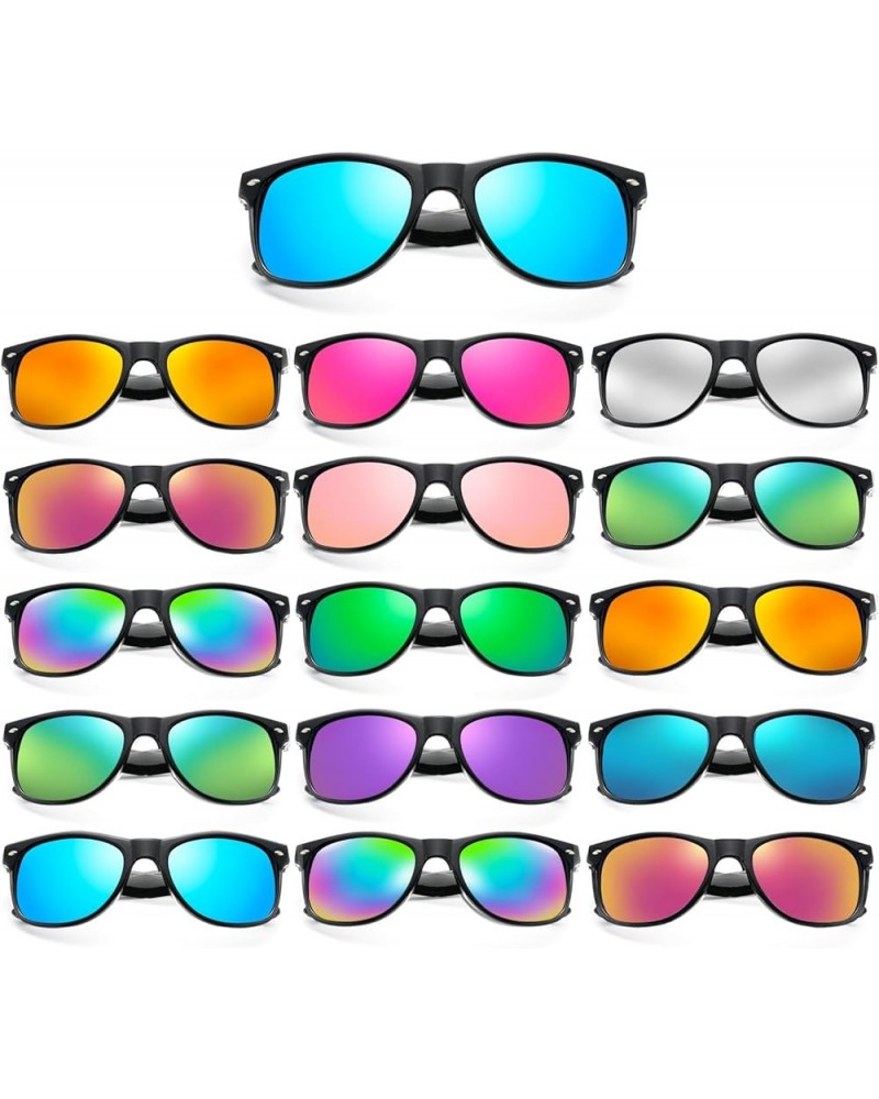 8/16/24 Neon Colors Sunglasses Wholesale Bulk Party Favors Retro Classic Glasses Birthday Pool Unisex Adult 16 Black Frame/Mi...