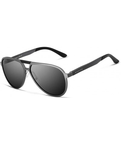 GUZTAG Polarized Aviator Sunglasses For Men Women Aluminum Frame UV400 Lens G9820 Gray $11.52 Pilot