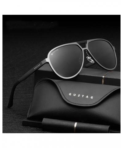 GUZTAG Polarized Aviator Sunglasses For Men Women Aluminum Frame UV400 Lens G9820 Gray $11.52 Pilot