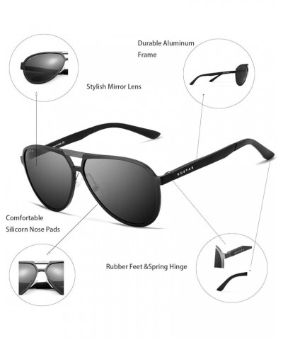 GUZTAG Polarized Aviator Sunglasses For Men Women Aluminum Frame UV400 Lens G9820 Gray $11.52 Pilot